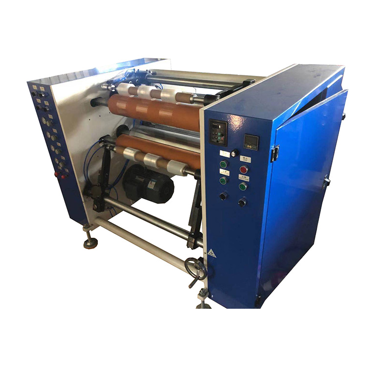 Air shaft model stretch film slitting rewinding machine