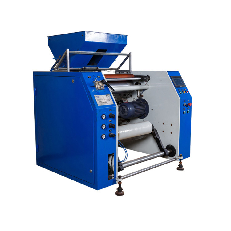 Automatic pre stretch film folding swinging loosening rewinding machine