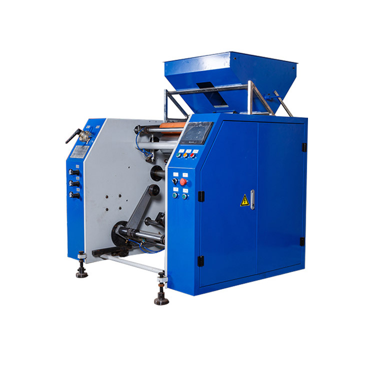 Automatic single shaft PVC cling film rewinder with automatic flying knife cutting function