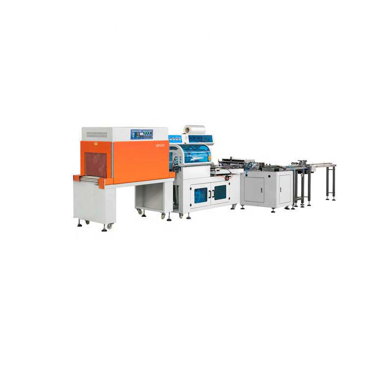 Thermal paper roll shrink packaging production line