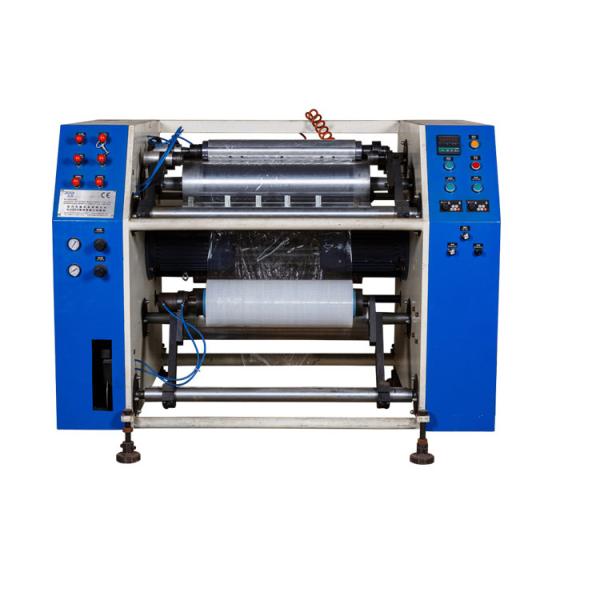 Semi automatic pre stretch film rewinding machine